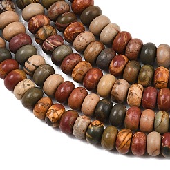 Natural Polychrome Jasper/Picasso Stone/Picasso Jasper Beads Strands&nbsp;G-L647-D10-4x6mm