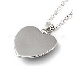 Glass Heart with Cloud Pendant Necklace&nbsp;NJEW-H165-01C