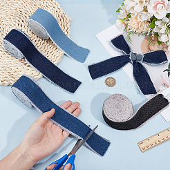 4Roll 4 Colors Polyester Fringe Denim Ribbon&nbsp;OCOR-OC0001-83