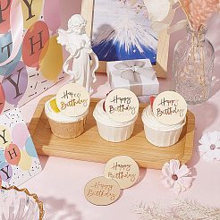21Pcs Mirror Effect Acrylic Birthday Cupcake Insert Card Decoration&nbsp;AJEW-SP0001-65A