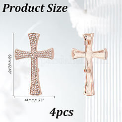 4Pcs Cross Rhinestone Lapel Pins&nbsp;JEWB-HY0001-50RG