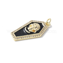 Brass Micro Pave Cubic Zirconia Pendants&nbsp;KK-F892-04G-02A