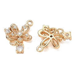 Brass Pave Clear Cubic Zirconia Connector Charms&nbsp;CU-CBAB0CF-02G