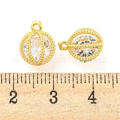 Brass Pave Cubic Zirconia Pendants&nbsp;KK-M286-17G