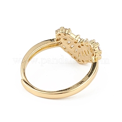 Clear Cubic Zirconia Heart Adjustable Ring&nbsp;RJEW-L100-024G