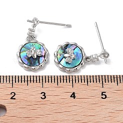 Bee Brass Micro Pave Cubic Zirconia Stud Earring Findings&nbsp;KK-E107-15P-01