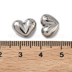 Heart Brass Micro Pave Clear Cubic Zirconia Beads&nbsp;KK-H256-11P