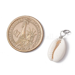 Natural Cowrie Shell Pendants&nbsp;PALLOY-JF03711-02