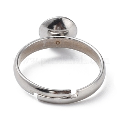 Tarnish Resistant Adjustable 304 Stainless Steel Finger Rings Components&nbsp;STAS-E163-97P