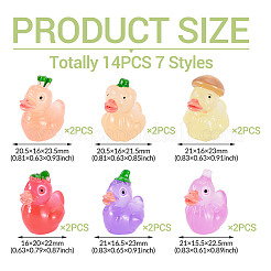 12Pcs 6 Style Fuuny Luminous Resin Vegetable Duck Diaplay Decoration&nbsp;RESI-TAD0001-03