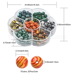 140Pcs 7 Styles Synthetic Malachite Beads&nbsp;G-YW0001-16