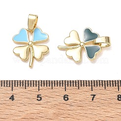 Brass with Enamel Pendants&nbsp;KK-CBAD872-17G