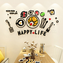 3D Catering Theme Acrylic Self-adhesion Mirror Wall Stickers&nbsp;EL-TAC0001-12