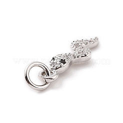 Brass Micro Pave Cubic Zirconia Charms&nbsp;KK-C012-27P