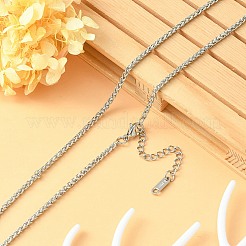 304 Stainless Steel Wheat Chain Necklace for Men Women&nbsp;NJEW-YW0001-17