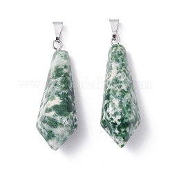 Natural Qinghai Jade Pointed Pendants&nbsp;G-I314-02P-01