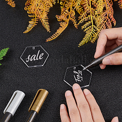DIY Hexagon Acrylic Blank Pendant Keychain Making Kits&nbsp;DIY-BC0001-61P