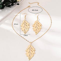 Alloy Hollow Leaf Dangle Earrings & Pendant Necklaces Sets for Women&nbsp;WGD16DB-01