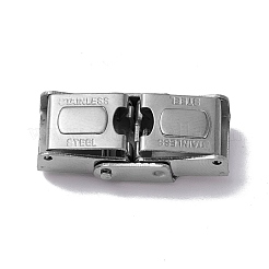 Tarnish Resistant Rectangle 201 Stainless Steel Watch Band Clasps&nbsp;STAS-F067-02