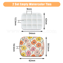 2Pcs 2 Colors Mini Iron & Plastic Paintbox&nbsp;AJEW-DC0001-13