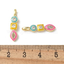 Brass Micro Pave Cubic Zirconia Pendants&nbsp;KK-P290-46G