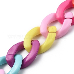 Opaque Acrylic Curb Chain for DIY Keychains&nbsp;HJEW-JM00400-03