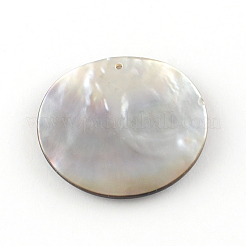 Flat Round Black Lip Shell Pendants&nbsp;SHEL-R009-29