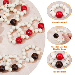 Wooden Beaded Napkin Rings&nbsp;AJEW-FH00004
