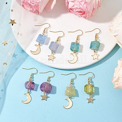 Electroplated Natural Quartz Dangle Earrings&nbsp;EJEW-TA00567