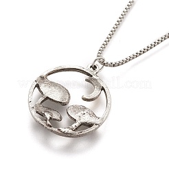 Alloy Pendant Necklaces&nbsp;NJEW-F278-01AS-RS