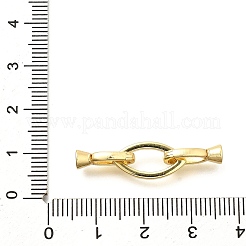 Horse Eye Rack Plating Brass Fold Over Clasps&nbsp;KK-S508-23G
