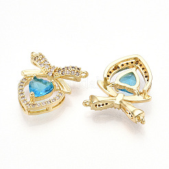 Brass Micro Pave Cubic Zirconia Pendants&nbsp;KK-T070-61A