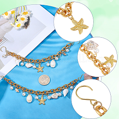 2Pcs Ocean Theme Aluminum Cable Chains Boot Strap Chains&nbsp;HJEW-SP00030