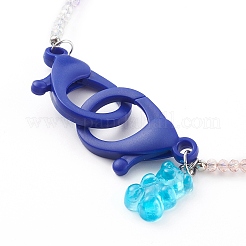 Rainbow Personalized Electroplate Glass Beaded Necklaces&nbsp;NJEW-JN03410-02