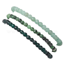 3Pcs Natural Ruby in Zoisite & Green Onyx Agate & Green Aventurine Beaded Stretch Bracelets for Women&nbsp;BJEW-JB11379