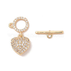 Brass Micro Pave Cubic Zirconia Toggle Clasps&nbsp;KK-B100-066G