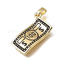 Brass with Black Enamel Pendants&nbsp;KK-CBAA632-31G