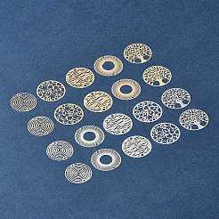 20Pcs 10 Styles Rack Plating Brass Hollow Out Connector Charms&nbsp;KKC-FS0001-02