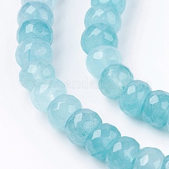 Natural White Jade Bead Strands&nbsp;G-R171-6x8mm-M