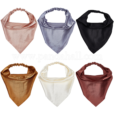 Wholesale 6Pcs Colors Elastic Satin Hair Scarf Headband