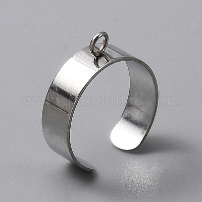 Stainless Steel Open Cuff Finger Ring Components&nbsp;STAS-WH0029-40A-P-1