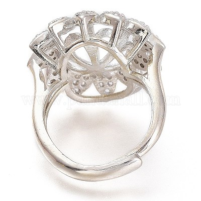 Adjustable Brass Finger Cup Peg Ring Settings&nbsp;ZIRC-I049-06P-1