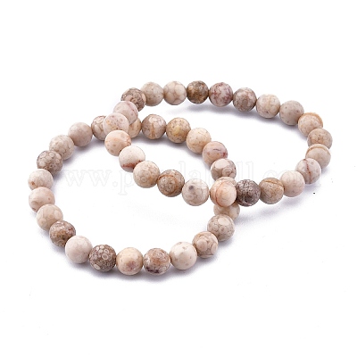 Natural Maifanite/Maifan Stone Bead Stretch Bracelets&nbsp;BJEW-K212-B-044-1