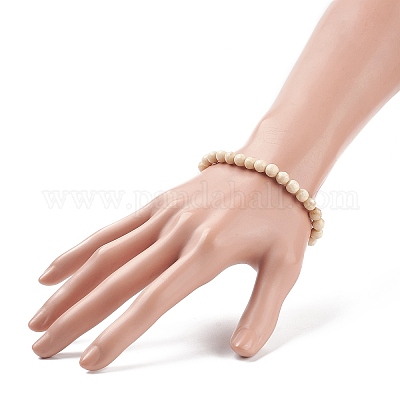 Natural Fossil Bead Stretch Bracelets&nbsp;X-BJEW-K212-A-015-1