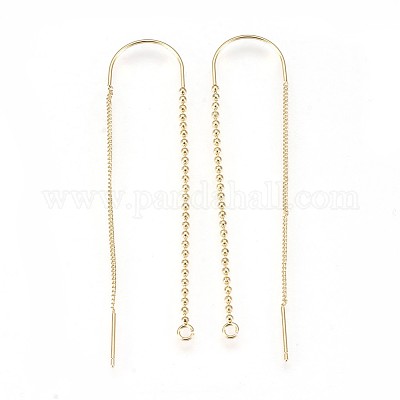 Brass Earring Findings&nbsp;KK-P153-33G-NF-1