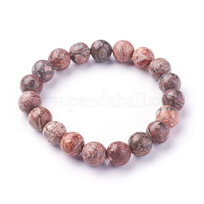 Natural Leopard Skin Jasper Beads Stretch Bracelets&nbsp;BJEW-F380-01-B12-1