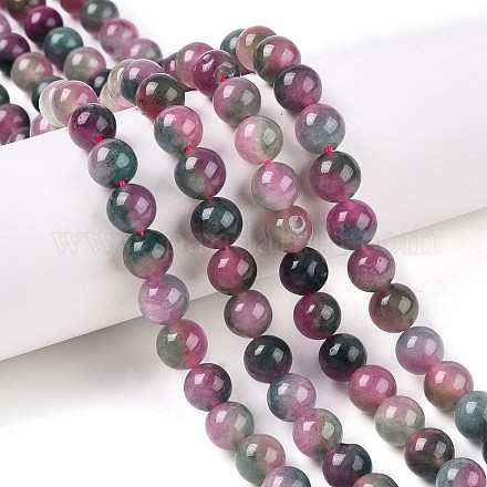 Dyed Natural White Jade Beads Strands G-T138-8mm-210-28-1