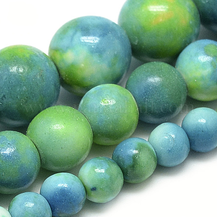 Synthetic Ocean White Jade Beads Strands G-S254-6mm-C01-1