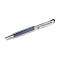 Silicone & Plastic Touch Screen Pen, Aluminum Ball Pen, with Transparent Resin Diamond Shape Beads, Gray, 146x13x10mm