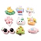 Opaque Resin Cabochons, Rabbit & Flower & Glasses, Mixed Shapes, Mixed Color, 14~24x20~26x7~8.5mm